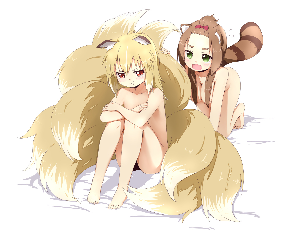 Konachan_com - 146543 2girls animal_ears foxgirl naraba_yueni nude original tail.jpg