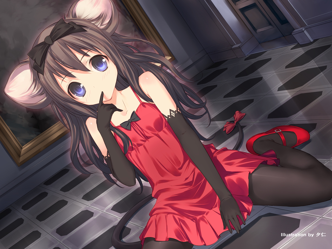 Konachan_com - 146748 animal_ears mousegirl original pantyhose tail uni.jpg