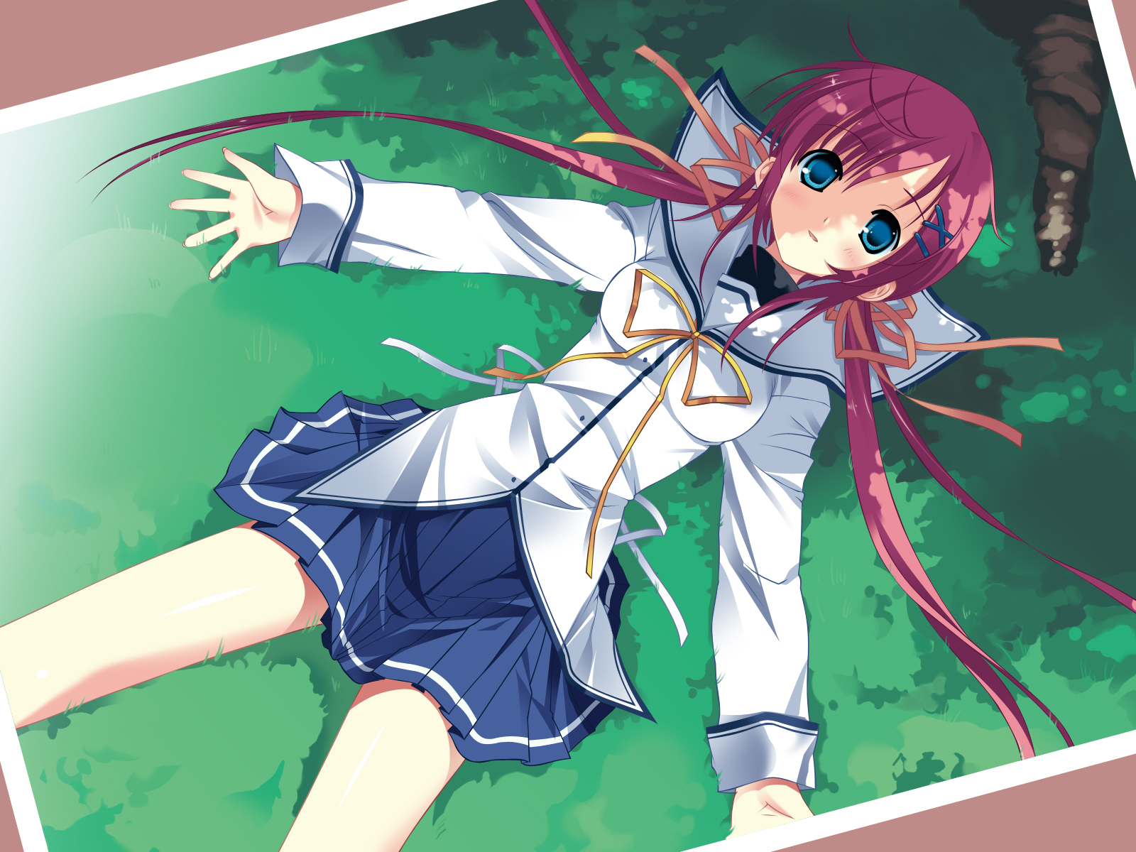 Konachan.com - 44225 da_capo_ii grass ribbons seifuku shirakawa_nanaka.jpg